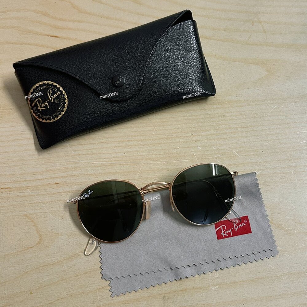 Ray-Ban round gold metal sunglasses